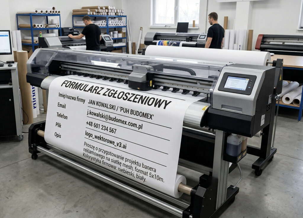 ploter wielkoformatowy drukujący formularz